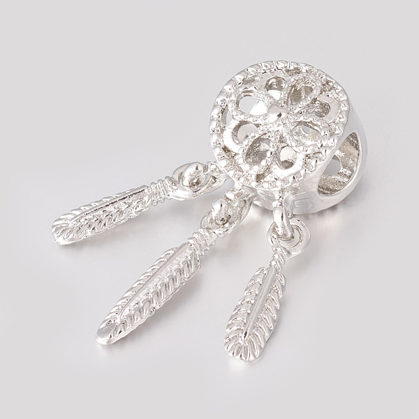 PandaHall Alloy European Beads, Large Hole Beads, with CCB Plastic Feather Charms, Woven Net/Web with Feather, Platinum, 27.5x10.5x9mm, Hole...
PandaHall Alloy European Beads, Large Hole Beads, with CCB Plastic Feather Charms, Woven Net/Web with Feather, Platinum, 27.5x10.5x9mm, Hole...