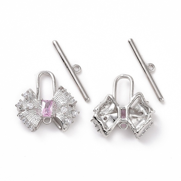 PandaHall Brass Pave Pearl Pink Cubic Zirconia Toggle Clasps, Bowknot, Platinum, Bar: 21.5x4x1.5mm, Hole: 1.2mm, Bowknot: 19x18.5x4.5mm...
PandaHall Brass Pave Pearl Pink Cubic Zirconia Toggle Clasps, Bowknot, Platinum, Bar: 21.5x4x1.5mm, Hole: 1.2mm, Bowknot: 19x18.5x4.5mm...