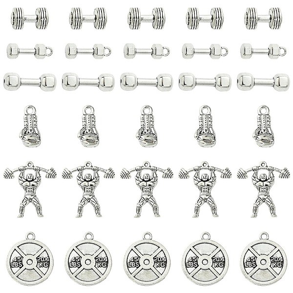 PandaHall DIY Sport Theme Tibetan Style Alloy Making Finding Kit, Including Pendants & Beads, Antique Silver, Pendants: 20~28x6~31x6~6.5mm...
PandaHall DIY Sport Theme Tibetan Style Alloy Making Finding Kit, Including Pendants & Beads, Antique Silver, Pendants: 20~28x6~31x6~6.5mm...