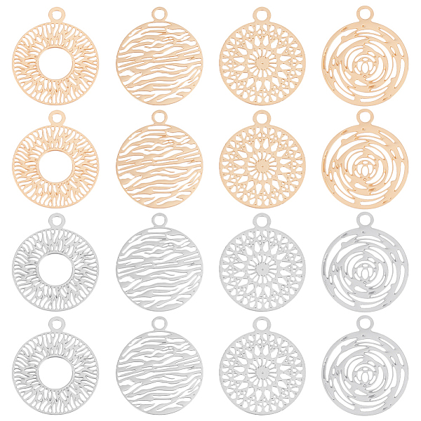 PandaHall Unicraftale 80Pcs 4 Style Long-Lasting Plated Brass Filigree Charms, Flat Round Charm, Platinum & Light Gold, 14x12x0.3mm, Hole...
PandaHall Unicraftale 80Pcs 4 Style Long-Lasting Plated Brass Filigree Charms, Flat Round Charm, Platinum & Light Gold, 14x12x0.3mm, Hole...