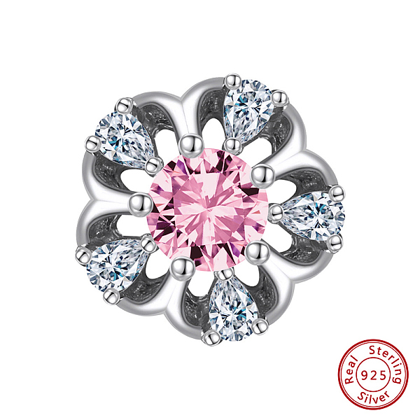PandaHall Rhodium Plated 925 Sterling Silver Beads, with Pink Cubic Zirconia, Flower, Real Platinum Plated, 11x11.5x6.5mm, Hole: 1.2mm...
PandaHall Rhodium Plated 925 Sterling Silver Beads, with Pink Cubic Zirconia, Flower, Real Platinum Plated, 11x11.5x6.5mm, Hole: 1.2mm...