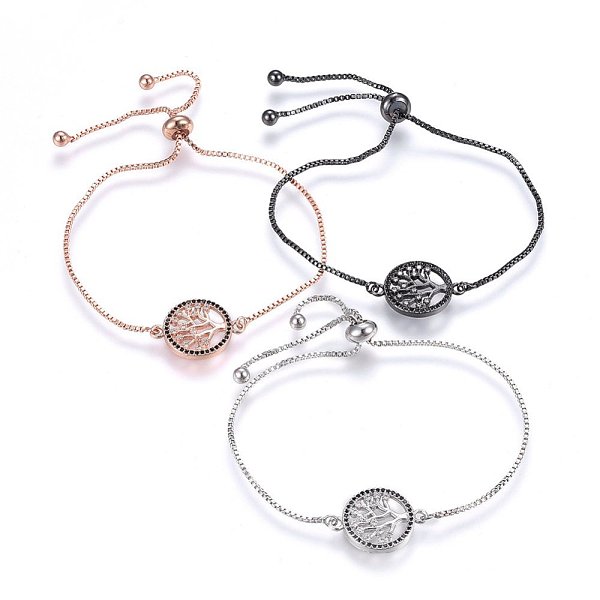 PandaHall Adjustable Brass Micro Pave Cubic Zirconia Bolo Bracelets, Slider Bracelets, Flat Round with Tree of Life, Black & Clear, Mixed...
PandaHall Adjustable Brass Micro Pave Cubic Zirconia Bolo Bracelets, Slider Bracelets, Flat Round with Tree of Life, Black & Clear, Mixed...