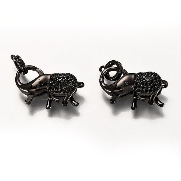 PandaHall Brass Micro Pave Black Cubic Zirconia Lobster Claw Clasps, with Bail Beads/Tube Bails, Long-Lasting Plated, Elephant...
PandaHall Brass Micro Pave Black Cubic Zirconia Lobster Claw Clasps, with Bail Beads/Tube Bails, Long-Lasting Plated, Elephant...