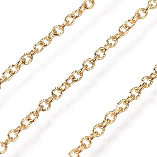 PandaHall Vacuum Plating 304 Stainless Steel Cable Chains, Soldered, with Spool, Oval, Golden, 2x1.5x0.4mm, about 82.02 Feet(25m)/roll 304...
PandaHall Vacuum Plating 304 Stainless Steel Cable Chains, Soldered, with Spool, Oval, Golden, 2x1.5x0.4mm, about 82.02 Feet(25m)/roll 304...