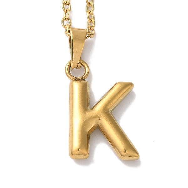 PandaHall Vacuum Plating 201 Stainless Steel Necklaces, Letter, Letter K, 17.80 inch(45.2cm), Pendant: 22.6x11x3mm 201 Stainless Steel...
PandaHall Vacuum Plating 201 Stainless Steel Necklaces, Letter, Letter K, 17.80 inch(45.2cm), Pendant: 22.6x11x3mm 201 Stainless Steel...