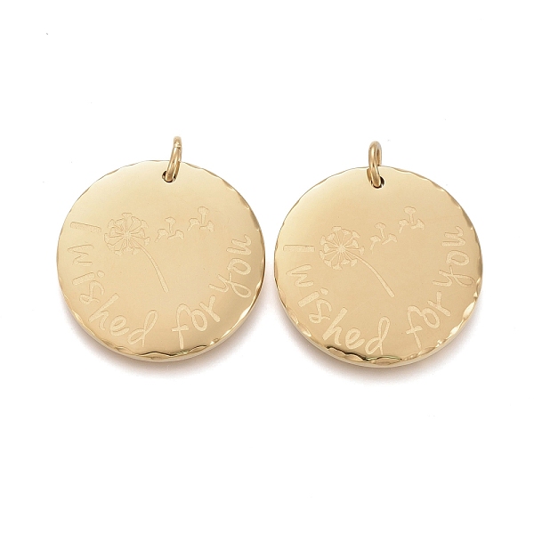 PandaHall Ion Plating(IP) 304 Stainless Steel Pendants, with Jump Ring, Flat Round with Word I Wished for You, Golden, 24.5x2.5mm, Jump Ring...
PandaHall Ion Plating(IP) 304 Stainless Steel Pendants, with Jump Ring, Flat Round with Word I Wished for You, Golden, 24.5x2.5mm, Jump Ring...