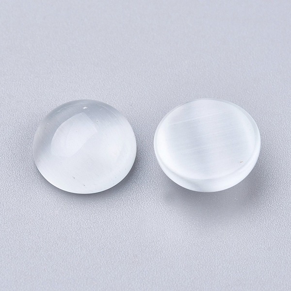 PandaHall Cat Eye Cabochons, Half Round/Dome, White, 10x4~4.5mm Glass Half Round White
PandaHall Cat Eye Cabochons, Half Round/Dome, White, 10x4~4.5mm Glass Half Round White