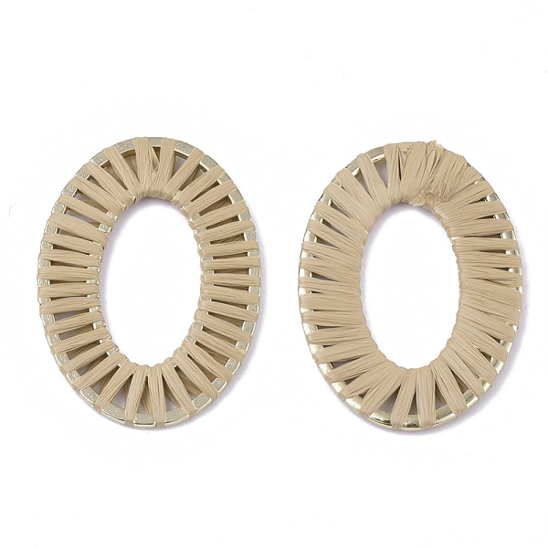 PandaHall Handmade Raffia Woven Linging Rings, with Alloy Findings, Oval Ring, Light Gold, BurlyWood, 48x34x2mm, Inner Diameter: 28.5x15.5mm..., Orange
PandaHall Handmade Raffia Woven Linging Rings, with Alloy Findings, Oval Ring, Light Gold, BurlyWood, 48x34x2mm, Inner Diameter: 28.5x15.5mm..., Orange