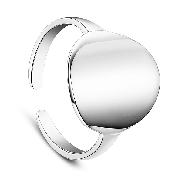 PandaHall SHEGRACE Simple Design Rhodium Plated 925 Sterling Silver Cuff Rings, Open Rings, with Disc, Platinum, 18mm Sterling Silver
PandaHall SHEGRACE Simple Design Rhodium Plated 925 Sterling Silver Cuff Rings, Open Rings, with Disc, Platinum, 18mm Sterling Silver