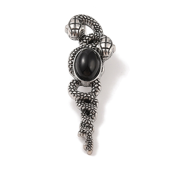 PandaHall Natural Obsidian Pendants, with Alloy Findings, Antique Silver, 61.5x20x8mm, Hole: 9.5x7mm Obsidian Snake
PandaHall Natural Obsidian Pendants, with Alloy Findings, Antique Silver, 61.5x20x8mm, Hole: 9.5x7mm Obsidian Snake