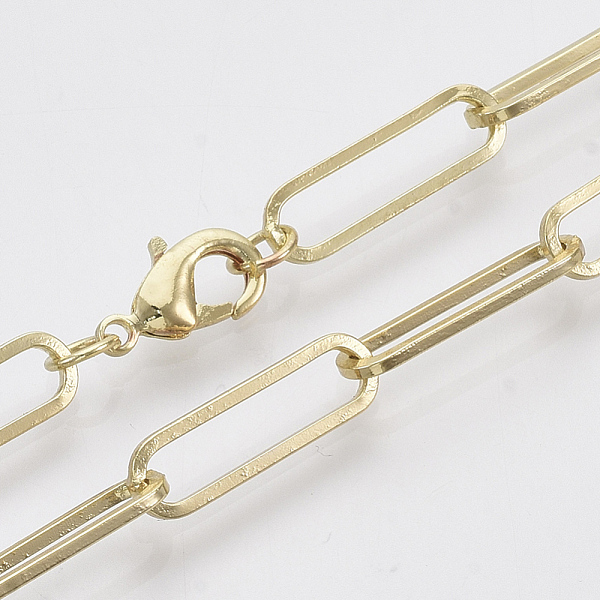 PandaHall Brass Flat Oval Paperclip Chain Necklace Making, with Lobster Claw Clasps, Light Gold, 24.01 inch(61cm), Link: 18x5.5x1mm Brass
PandaHall Brass Flat Oval Paperclip Chain Necklace Making, with Lobster Claw Clasps, Light Gold, 24.01 inch(61cm), Link: 18x5.5x1mm Brass