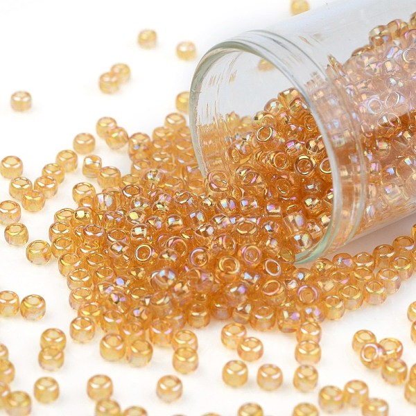 PandaHall TOHO Round Seed Beads, Japanese Seed Beads, (162) Transparent AB Light Amber, 8/0, 3mm, Hole: 1mm, about 10000pcs/pound Glass Gold
PandaHall TOHO Round Seed Beads, Japanese Seed Beads, (162) Transparent AB Light Amber, 8/0, 3mm, Hole: 1mm, about 10000pcs/pound Glass Gold
