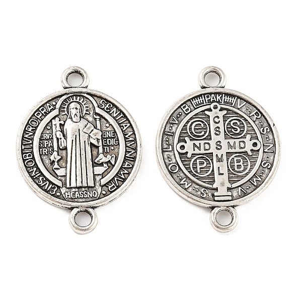 PandaHall Tibetan Style Alloy Connector Charms, Cadmium Free & Lead Free, Religion Flat Round Links with Cross, Antique Silver, 29x21x2mm...
PandaHall Tibetan Style Alloy Connector Charms, Cadmium Free & Lead Free, Religion Flat Round Links with Cross, Antique Silver, 29x21x2mm...