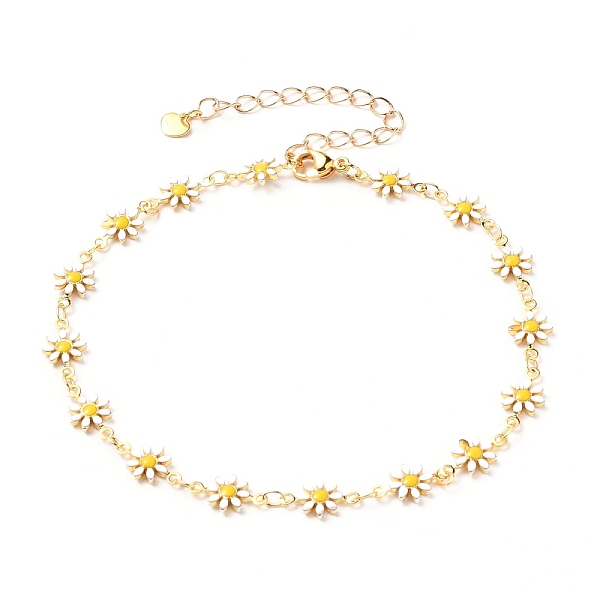 PandaHall Brass Enamel Daisy Link Chain Anklets, with 304 Stainless Steel Lobster Claw Clasps & Heart Charms, Golden, 9-5/8 inch(24.5cm)..., White
PandaHall Brass Enamel Daisy Link Chain Anklets, with 304 Stainless Steel Lobster Claw Clasps & Heart Charms, Golden, 9-5/8 inch(24.5cm)..., White