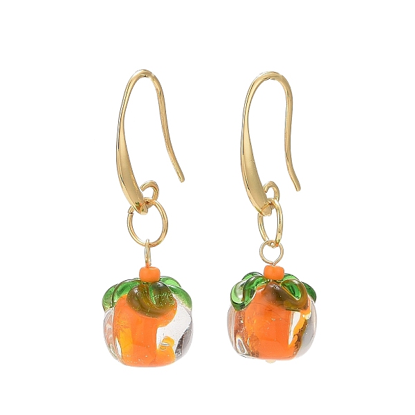 PandaHall Lampwork Persimmon Dangle Earrings, Light Gold Brass Jewelry for Women, Dark Orange, 39mm, Pin: 0.9~1mm Lampwork Fruit
PandaHall Lampwork Persimmon Dangle Earrings, Light Gold Brass Jewelry for Women, Dark Orange, 39mm, Pin: 0.9~1mm Lampwork Fruit