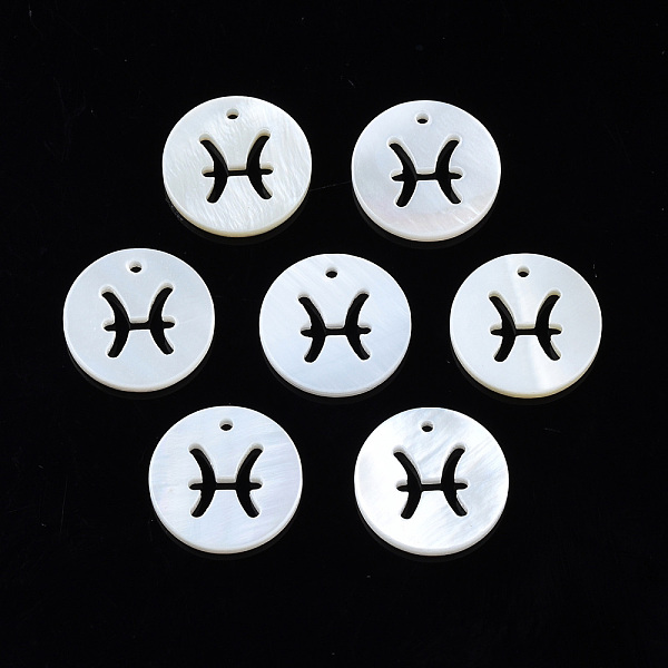 PandaHall Natural Freshwater Shell Charms, Flat Round with Twelve Constellations, Hollow, Pisces, 12x1.5mm, Hole: 0.9mm Freshwater Shell...
PandaHall Natural Freshwater Shell Charms, Flat Round with Twelve Constellations, Hollow, Pisces, 12x1.5mm, Hole: 0.9mm Freshwater Shell...