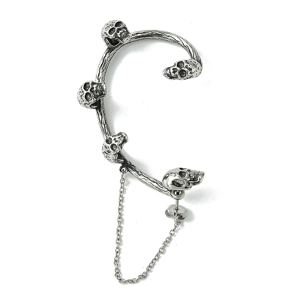 PandaHall 316 Surgical Stainless Steel Cuff Earrings, with Chain, Right, Skull, 80x39.5mm 316 Surgical Stainless Steel Skull
PandaHall 316 Surgical Stainless Steel Cuff Earrings, with Chain, Right, Skull, 80x39.5mm 316 Surgical Stainless Steel Skull