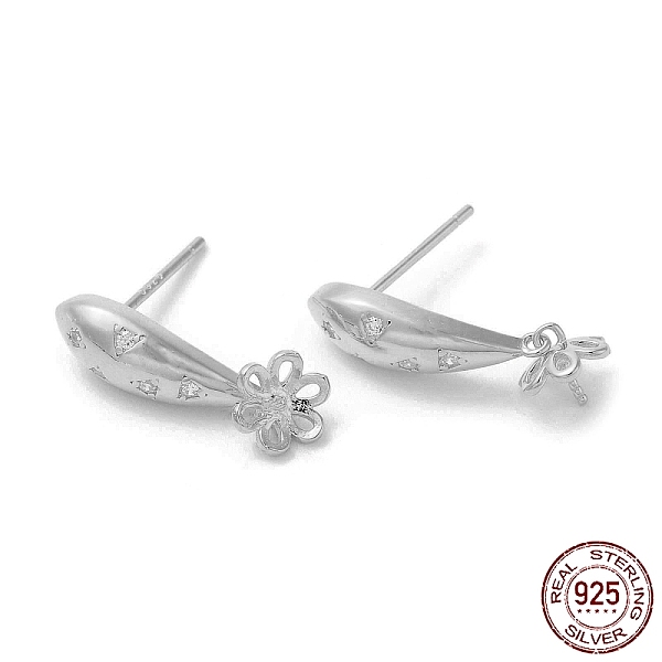 PandaHall Rhodium Plated Flower 925 Sterling Silver Micro Pave Cubic Zirconia Stud Earring Findings, for Half Drilled Beads, with S925 Stamp..., Clear
PandaHall Rhodium Plated Flower 925 Sterling Silver Micro Pave Cubic Zirconia Stud Earring Findings, for Half Drilled Beads, with S925 Stamp..., Clear