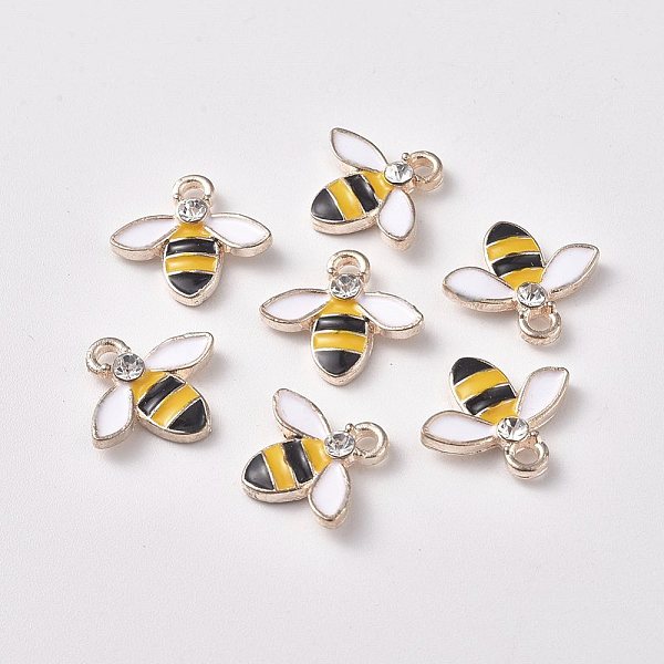 PandaHall Alloy Enamel Charms, with Crystal Rhinestone, Bees, Light Gold, 14x15x3.5mm, Hole: 2mm Alloy Rhinestone+Enamel Bees Yellow
PandaHall Alloy Enamel Charms, with Crystal Rhinestone, Bees, Light Gold, 14x15x3.5mm, Hole: 2mm Alloy Rhinestone+Enamel Bees Yellow