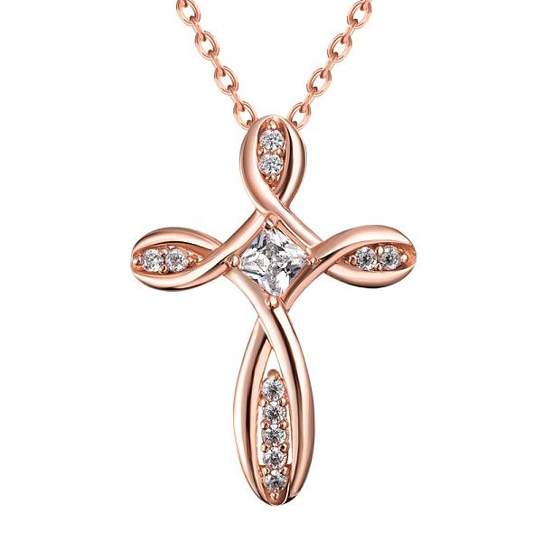 PandaHall Real Rose Gold Plated Brass Cubic Zirconia Cross Pendant Necklaces, 18 inch Cubic Zirconia
PandaHall Real Rose Gold Plated Brass Cubic Zirconia Cross Pendant Necklaces, 18 inch Cubic Zirconia
