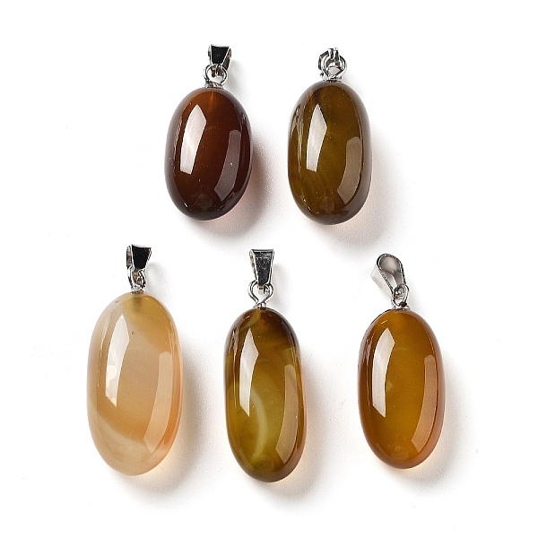 PandaHall Natural Agate Dyed Pendants, Oval Charms with Stainless Steel Color Plated Stainless Steel Snap on Bails, Goldenrod..., Gold
PandaHall Natural Agate Dyed Pendants, Oval Charms with Stainless Steel Color Plated Stainless Steel Snap on Bails, Goldenrod..., Gold