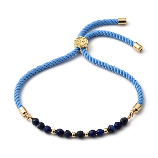 PandaHall Adjustable Slider Bracelets, Nylon Cord Bracelets, with Natural Lapis Lazuli(Dyed) Beads and Brass Beads, Golden, Inner Diameter...
PandaHall Adjustable Slider Bracelets, Nylon Cord Bracelets, with Natural Lapis Lazuli(Dyed) Beads and Brass Beads, Golden, Inner Diameter...