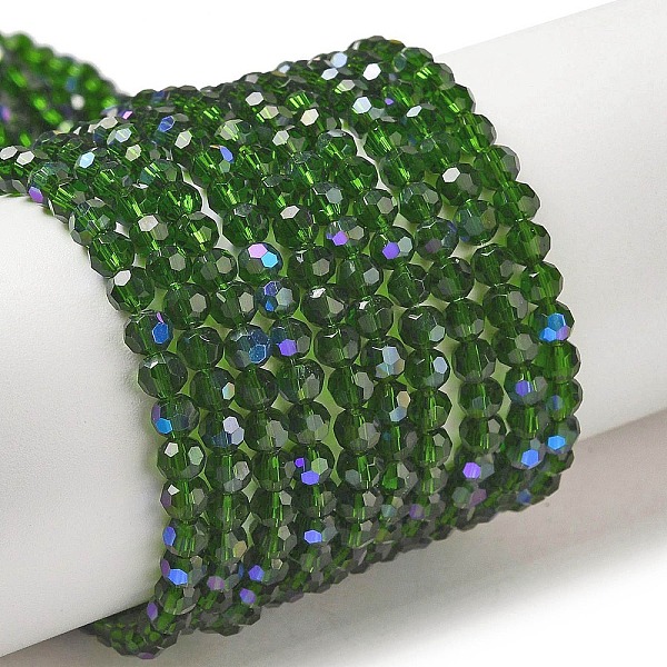 PandaHall Electroplate Transparent Glass Beads Strands, Faceted, Round, Rainbow Plated, Dark Green, 3mm, Hole: 0.8mm, about...
PandaHall Electroplate Transparent Glass Beads Strands, Faceted, Round, Rainbow Plated, Dark Green, 3mm, Hole: 0.8mm, about...