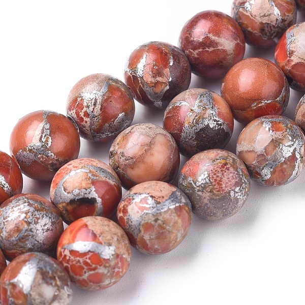 PandaHall Synthetic Silver Line Imperial Jasper Beads Strands, Dyed, Round, Orange, 9.5~10mm, Hole: 1.2mm, about 43 pcs/Strand, 15.94 inch...
PandaHall Synthetic Silver Line Imperial Jasper Beads Strands, Dyed, Round, Orange, 9.5~10mm, Hole: 1.2mm, about 43 pcs/Strand, 15.94 inch...