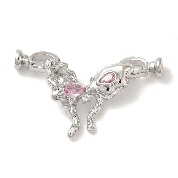 PandaHall Brass Micro Pave Pink Cubic Zirconia Fold Over Clasps, Buterfly, Platinum, 45mm, Butterfly: 25.5x25.5x7.5mm, Clasp: 13x7.5x5.5mm... 
PandaHall Brass Micro Pave Pink Cubic Zirconia Fold Over Clasps, Buterfly, Platinum, 45mm, Butterfly: 25.5x25.5x7.5mm, Clasp: 13x7.5x5.5mm...