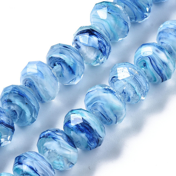 PandaHall Handmade Lampwork Beads Strands, with Glitter Powder, Inner Flower, Abacus, Faceted, Light Sky Blue, 11.5x8.5mm, Hole: 1.5mm...
PandaHall Handmade Lampwork Beads Strands, with Glitter Powder, Inner Flower, Abacus, Faceted, Light Sky Blue, 11.5x8.5mm, Hole: 1.5mm...
