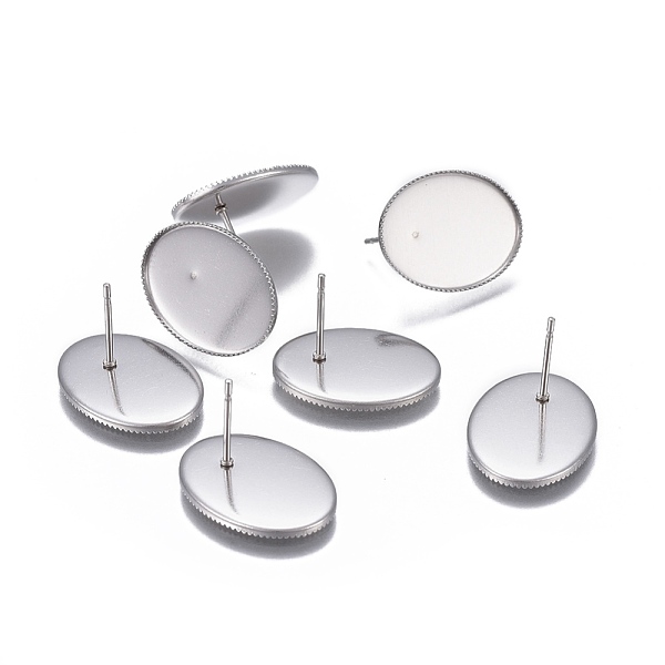 PandaHall 304 Stainless Steel Stud Earring Findings, with Flat Plate, Oval, Stainless Steel Color, Tray: 18.5x13.5mm, 19x14mm, Pin: 0.7mm...
PandaHall 304 Stainless Steel Stud Earring Findings, with Flat Plate, Oval, Stainless Steel Color, Tray: 18.5x13.5mm, 19x14mm, Pin: 0.7mm...