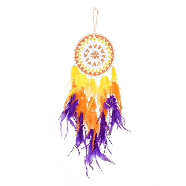 PandaHall Iron Woven Web/Net with Feather Pendant Decorations, with Plastic Beads, Covered with Leather Cord, Flat Round, Colorful, 640mm...
PandaHall Iron Woven Web/Net with Feather Pendant Decorations, with Plastic Beads, Covered with Leather Cord, Flat Round, Colorful, 640mm...