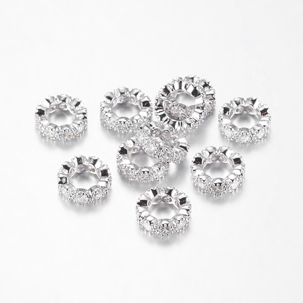 PandaHall Brass Micro Pave Cubic Zirconia Beads, Rondelle, Platinum, 8mm Brass+Cubic Zirconia Rondelle
PandaHall Brass Micro Pave Cubic Zirconia Beads, Rondelle, Platinum, 8mm Brass+Cubic Zirconia Rondelle