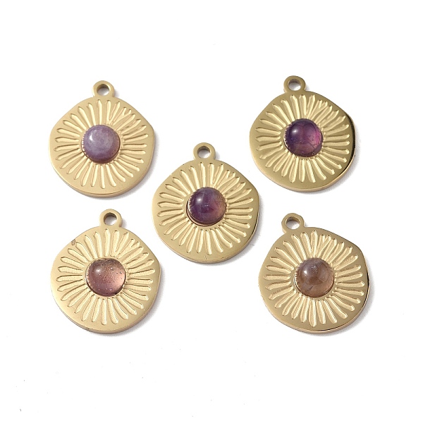 PandaHall Natural Amethyst Pendants, Flat Round Charms, with Vacuum Plating Real 18K Gold Plated 201 Stainless Steel Findings, 20.5x17x4.5mm...
PandaHall Natural Amethyst Pendants, Flat Round Charms, with Vacuum Plating Real 18K Gold Plated 201 Stainless Steel Findings, 20.5x17x4.5mm...