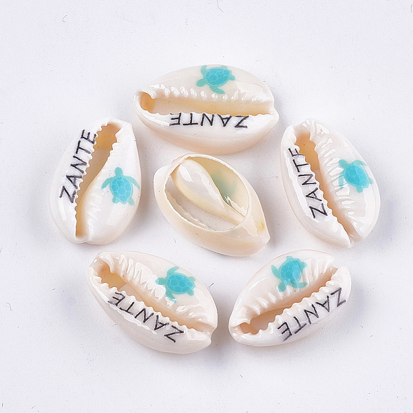 PandaHall Printed Cowrie Shell Beads, No Hole/Undrilled, Sea Turtle & ZANTE Pattern, Dark Turquoise, 18~21x11~14x6~8mm Cowrie Shell Others..., Cyan
PandaHall Printed Cowrie Shell Beads, No Hole/Undrilled, Sea Turtle & ZANTE Pattern, Dark Turquoise, 18~21x11~14x6~8mm Cowrie Shell Others..., Cyan