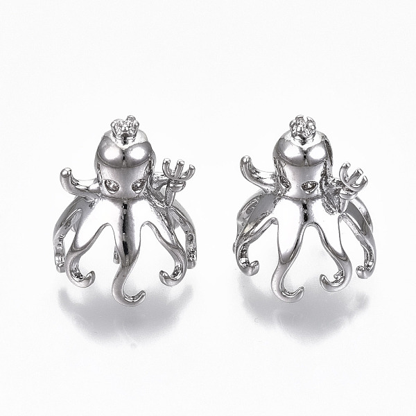 PandaHall Brass Micro Pave Clear Cubic Zirconia Peg Bails Charms, for Half Drilled Bead, Nickel Free, Octopus Shape, Real Platinum Plated...
PandaHall Brass Micro Pave Clear Cubic Zirconia Peg Bails Charms, for Half Drilled Bead, Nickel Free, Octopus Shape, Real Platinum Plated...