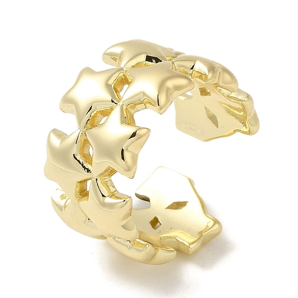 PandaHall Brass Open Cuff Rings, 2-Row Star Ring for Women, Real 18K Gold Plated, 11.5mm, Inner Diameter: 17.6mm Brass Star
PandaHall Brass Open Cuff Rings, 2-Row Star Ring for Women, Real 18K Gold Plated, 11.5mm, Inner Diameter: 17.6mm Brass Star