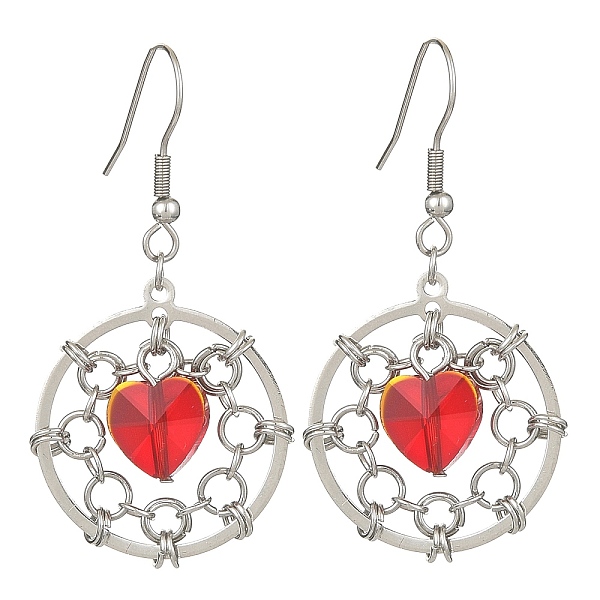 PandaHall Brass Flat Round & Glass Heart Dangle Earrings, with 316 Surgical Stainless Steel Pins, Platinum, 51x26mm Glass Flat Round
PandaHall Brass Flat Round & Glass Heart Dangle Earrings, with 316 Surgical Stainless Steel Pins, Platinum, 51x26mm Glass Flat Round