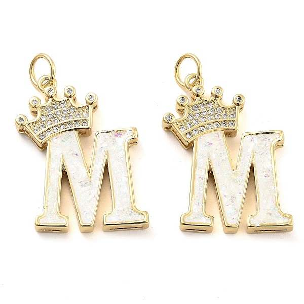 PandaHall Brass Micro Pave Clear Cubic Zirconia Pendants, with Synthetic Opal, Real 18K Gold Plated, with Jump Ring, Letter M...
PandaHall Brass Micro Pave Clear Cubic Zirconia Pendants, with Synthetic Opal, Real 18K Gold Plated, with Jump Ring, Letter M...