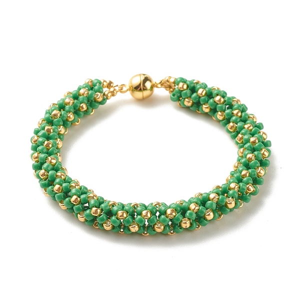 PandaHall Glass Seed Beaded Bracelet with Brass Magnetic Clasp, Braided Bracelet for Women, Medium Sea Green, 7-1/2 inch(19cm) Glass
PandaHall Glass Seed Beaded Bracelet with Brass Magnetic Clasp, Braided Bracelet for Women, Medium Sea Green, 7-1/2 inch(19cm) Glass