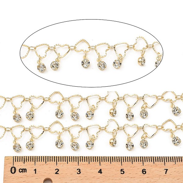 PandaHall Rack Plating Brass Heart Link Chains, with Clear Glass Charms, Long-Lasting Plated, Soldered, with Spool, Light Gold, Heart...
PandaHall Rack Plating Brass Heart Link Chains, with Clear Glass Charms, Long-Lasting Plated, Soldered, with Spool, Light Gold, Heart...