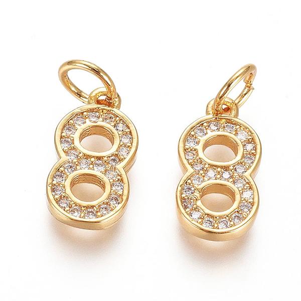 PandaHall Brass Micro Pave Clear Cubic Zirconia Charms, with Jump Ring, Number, Golden, Num.8, 12.5x7x2mm, Hole: 3mm Brass+Cubic Zirconia...
PandaHall Brass Micro Pave Clear Cubic Zirconia Charms, with Jump Ring, Number, Golden, Num.8, 12.5x7x2mm, Hole: 3mm Brass+Cubic Zirconia...