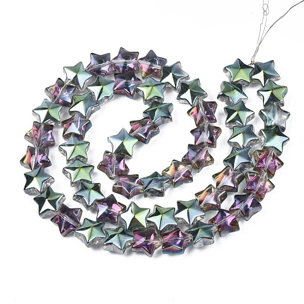 PandaHall Electroplate Glass Beads Strand, Half Plated, Star, Green Plated, 11.5~12.5x13x7mm, Hole: 1mm, about 55~56pcs/strand, 23.62 inch~...
PandaHall Electroplate Glass Beads Strand, Half Plated, Star, Green Plated, 11.5~12.5x13x7mm, Hole: 1mm, about 55~56pcs/strand, 23.62 inch~...