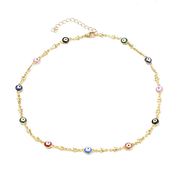 PandaHall Brass Enamel Link Chain Necklaces, with 304 Stainless Steel Lobster Claw Clasps, Evil Eye, Star, Golden, Colorful, 16.02 inch...
PandaHall Brass Enamel Link Chain Necklaces, with 304 Stainless Steel Lobster Claw Clasps, Evil Eye, Star, Golden, Colorful, 16.02 inch...