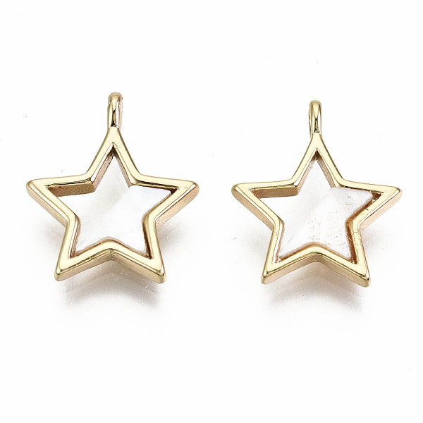 PandaHall Natural Freshwater Shell Charms, with Brass Findings, Nickel Free, Loops, Star, Real 18K Gold Plated, 14x12x1.5mm, Hole: 1.4mm...
PandaHall Natural Freshwater Shell Charms, with Brass Findings, Nickel Free, Loops, Star, Real 18K Gold Plated, 14x12x1.5mm, Hole: 1.4mm...