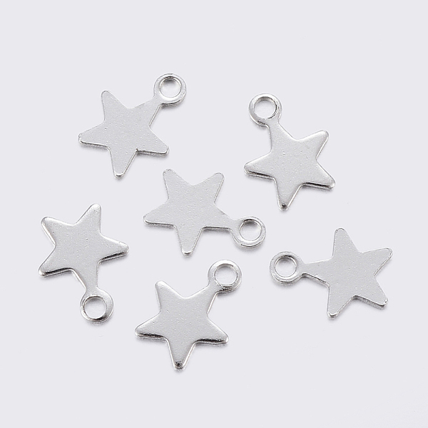 PandaHall 304 Stainless Steel Charms, Star, Stainless Steel Color, 8.4~9x7x0.6~0.7mm, Hole: 1.2mm 304 Stainless Steel Star
PandaHall 304 Stainless Steel Charms, Star, Stainless Steel Color, 8.4~9x7x0.6~0.7mm, Hole: 1.2mm 304 Stainless Steel Star