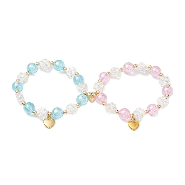 PandaHall 2Pcs 2 Colors Flower & Round Acrylic Beaded Couple Stretch Bracelet Sets, Heart Charm Bracelets with Brass Magnetic Clasps for..., Multicolor
PandaHall 2Pcs 2 Colors Flower & Round Acrylic Beaded Couple Stretch Bracelet Sets, Heart Charm Bracelets with Brass Magnetic Clasps for..., Multicolor