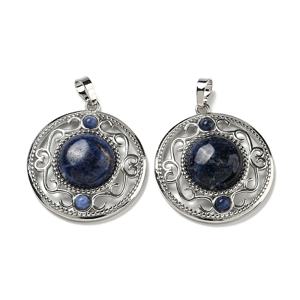 PandaHall Natural Sodalite Pendants, Rack Plating Brass Hollow Flat Round Charms, Cadmium Free & Lead Free, Platinum, 36.5x33x9.5mm, Hole...
PandaHall Natural Sodalite Pendants, Rack Plating Brass Hollow Flat Round Charms, Cadmium Free & Lead Free, Platinum, 36.5x33x9.5mm, Hole...