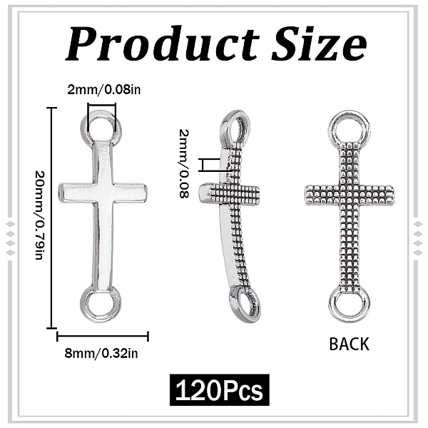 PandaHall SUNNYCLUE 120Pcs Tibetan Style Alloy Connector Charms, Sideways Cross Links, Antique Silver, 20x8x2mm, Hole: 2mm Alloy Cross
PandaHall SUNNYCLUE 120Pcs Tibetan Style Alloy Connector Charms, Sideways Cross Links, Antique Silver, 20x8x2mm, Hole: 2mm Alloy Cross