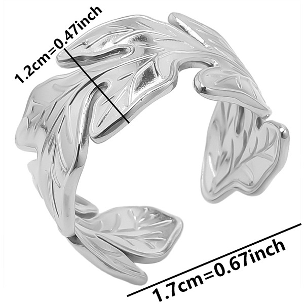 PandaHall Minimalist 304 Stainless Steel Leaf Cuff Open Rings Unisex Simple Stainless Steel Leaf
PandaHall Minimalist 304 Stainless Steel Leaf Cuff Open Rings Unisex Simple Stainless Steel Leaf